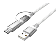 VIGGO DESIGN Kabel Combo USB - microUSB/USB-C VIGGO premium 1m czarny ^ - 1460489 - zdjęcie 1